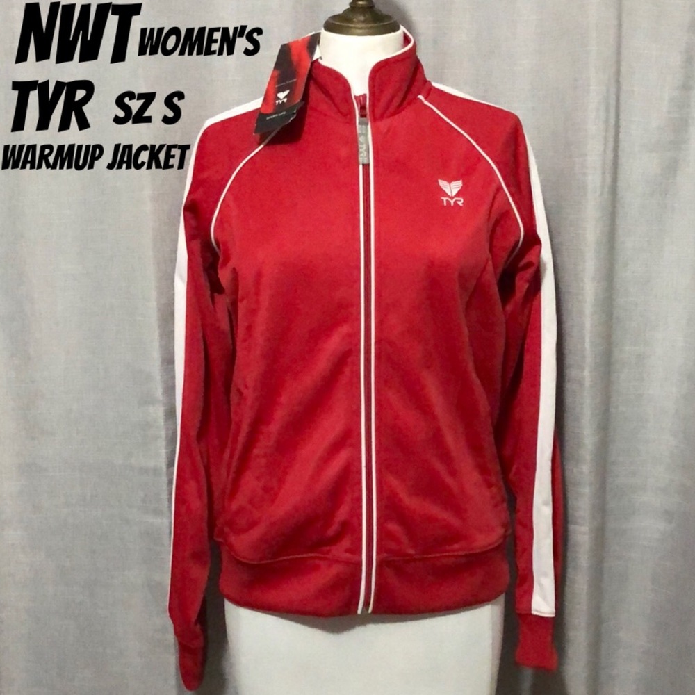 NWT TYR WarmUp Jacket-Wmns Sz s-Full Zip-Red & White-DriFit Style